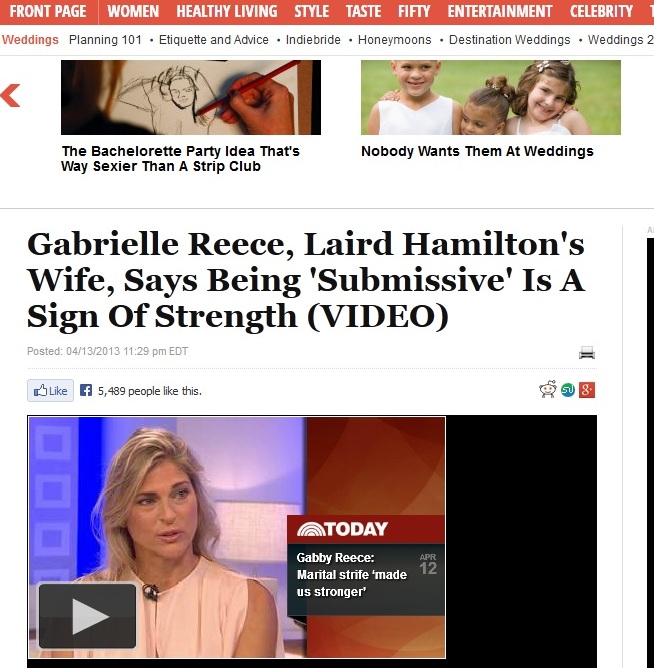 Huffington Post – Gabrielle Reece, Laird Hamilton’s Wife, Says Being ‘Submissive’ Is A Sign Of Strength