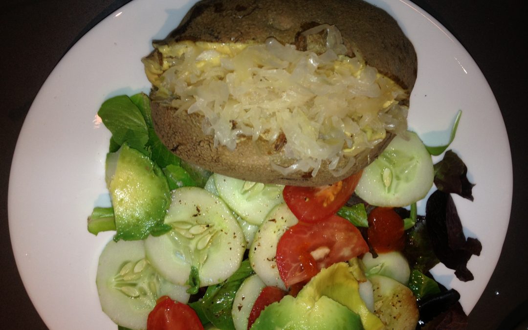 Baked Potato with Sauerkraut Fixings